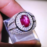 batu permata, batu mulia, cincin permata CINCIN RUBY STAR CANTIK