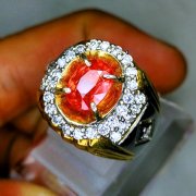 batu permata, batu mulia, cincin permata CINCINPERMATA REDISH ORANGE SAPPHIRE 