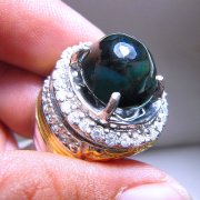 batu permata, batu mulia, cincin permata BATU BACAN DOKO GULAU HIJAU SERAT KURA KURA