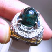 batu permata, batu mulia, cincin permata BATU BACAN DOKO GULAU HIJAU SERAT KURA KURA