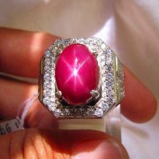 batu permata, batu mulia, cincin permata BATU CINCIN NATURAL RUBY STAR PIGEON BLOOD