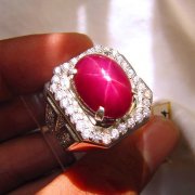 batu permata, batu mulia, cincin permata BATU CINCIN NATURAL RUBY STAR PIGEON BLOOD