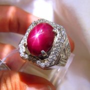 batu permata, batu mulia, cincin permata BATU CINCIN NATURAL RUBY STAR PIGEON BLOOD