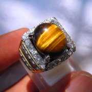 batu permata, batu mulia, cincin permata BATU CINCIN TIGER EYE ANTIK
