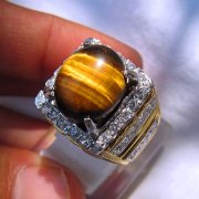 batu permata, batu mulia, cincin permata BATU CINCIN TIGER EYE ANTIK