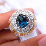 batu permata, batu mulia, cincin permata BATU MULIA BLUE TOPAZ ELEGANCE