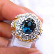 batu permata, batu mulia, cincin permata BATU MULIA BLUE TOPAZ ELEGANCE