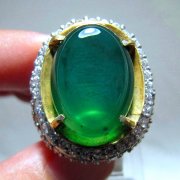 batu permata, batu mulia, cincin permata BATU MULIA GREEN CHALCEDONY GR018