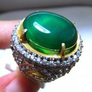 batu permata, batu mulia, cincin permata BATU MULIA GREEN CHALCEDONY GR018