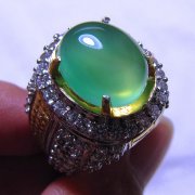 batu permata, batu mulia, cincin permata BATU NATURAL GREEN CHALCEDONY