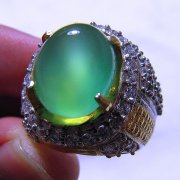 batu permata, batu mulia, cincin permata BATU NATURAL GREEN CHALCEDONY
