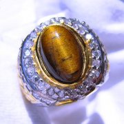 batu permata, batu mulia, cincin permata BATU NATURAL TIGER EYE