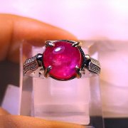 batu permata, batu mulia, cincin permata BURMA RUBY STAR LADY RING BERSERTIFIKAT
