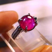 batu permata, batu mulia, cincin permata BURMA RUBY STAR LADY RING BERSERTIFIKAT