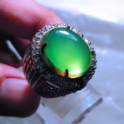 batu permata, batu mulia, cincin permata CINCIN BATU GREEN CHALCEDONY