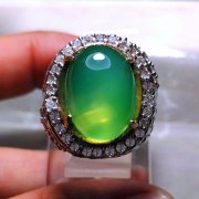 batu permata, batu mulia, cincin permata CINCIN BATU GREEN CHALCEDONY
