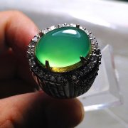 batu permata, batu mulia, cincin permata CINCIN BATU GREEN CHALCEDONY