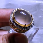 batu permata, batu mulia, cincin permata CINCIN BATU GREY CHALCEDONY