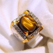 batu permata, batu mulia, cincin permata CINCIN BATU TIGER EYE ELEGANCE