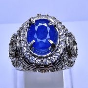 batu permata, batu mulia, cincin permata CINCIN BLUE SAPPHIRE CUTTING