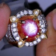 batu permata, batu mulia, cincin permata CINCIN DELIMA RUBY STAR MURAH