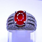 batu permata, batu mulia, cincin permata CINCIN MICROSETTING PIGEON BLOOD RUBY