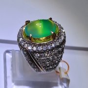 batu permata, batu mulia, cincin permata CINCIN NATURAL GREEN CHALCEDONY