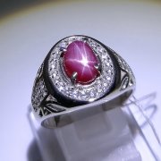 batu permata, batu mulia, cincin permata CINCIN PERMATA BATU RUBY STAR
