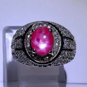 batu permata, batu mulia, cincin permata CINCIN RUBY BURMA STAR BERSERTIFIKAT