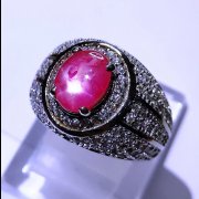 batu permata, batu mulia, cincin permata CINCIN RUBY BURMA STAR BERSERTIFIKAT