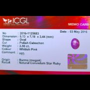 batu permata, batu mulia, cincin permata CINCIN RUBY BURMA STAR BERSERTIFIKAT