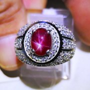 batu permata, batu mulia, cincin permata CINCIN RUBY STAR CANTIK
