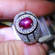 batu permata, batu mulia, cincin permata CINCIN RUBY STAR CANTIK