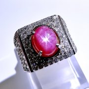 batu permata, batu mulia, cincin permata CINCIN RUBY STAR GAGAH