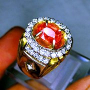 batu permata, batu mulia, cincin permata CINCINPERMATA REDISH ORANGE SAPPHIRE 