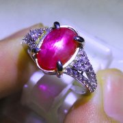 batu permata, batu mulia, cincin permata LADY RING RUBY BURMA STAR