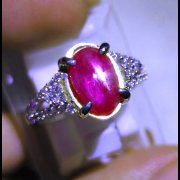 batu permata, batu mulia, cincin permata LADY RING RUBY BURMA STAR