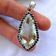 batu permata, batu mulia, cincin permata LIONTIN SPARKLING GREEN QUARTZ