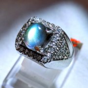 batu permata, batu mulia, cincin permata NATURAL LABRADORITE RING