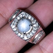 batu permata, batu mulia, cincin permata UNHEATED WHITE STAR SAPPHIRE 